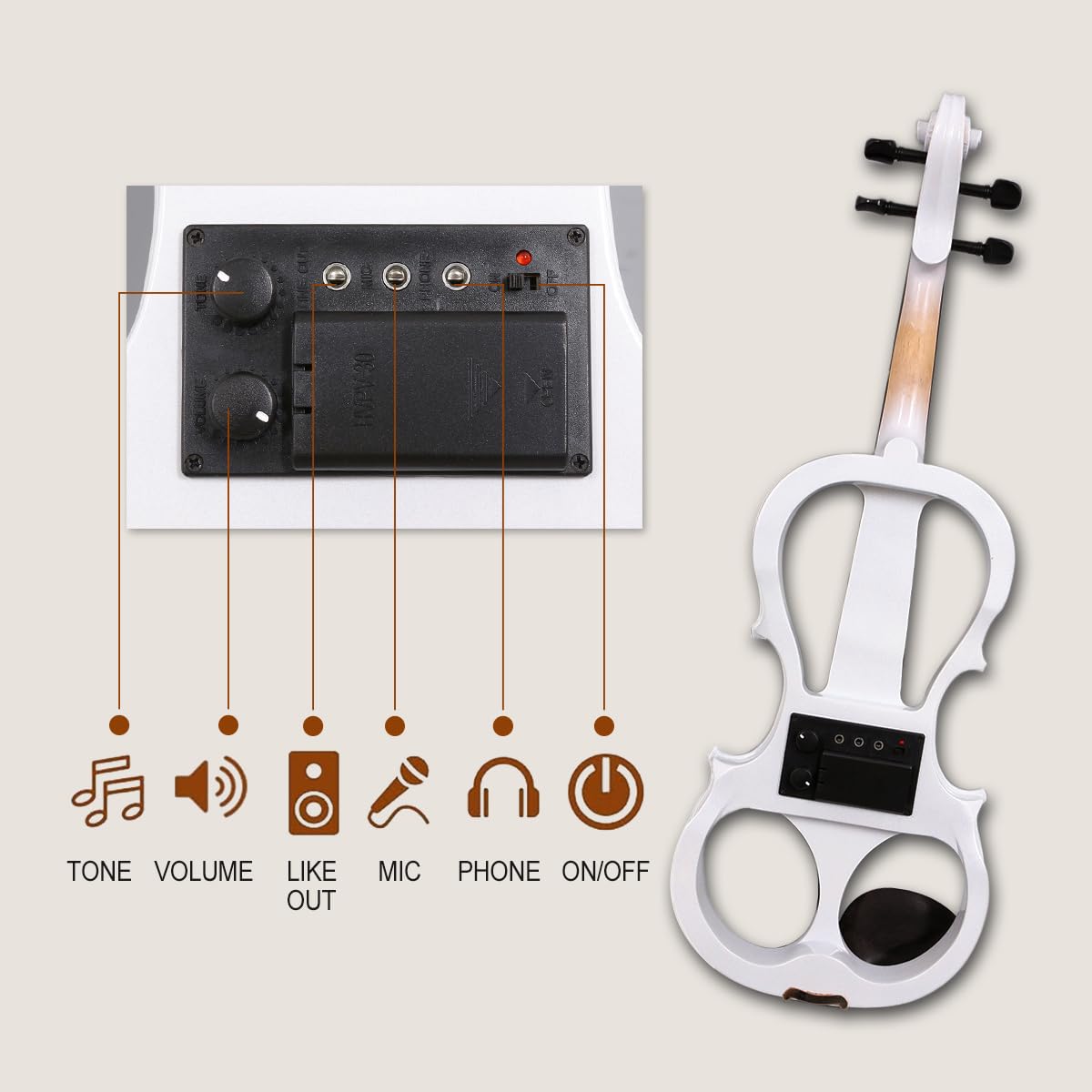 Amazon.co.jp: Vetimobato 16インチ電動ヴィオラ - 練習サイレント